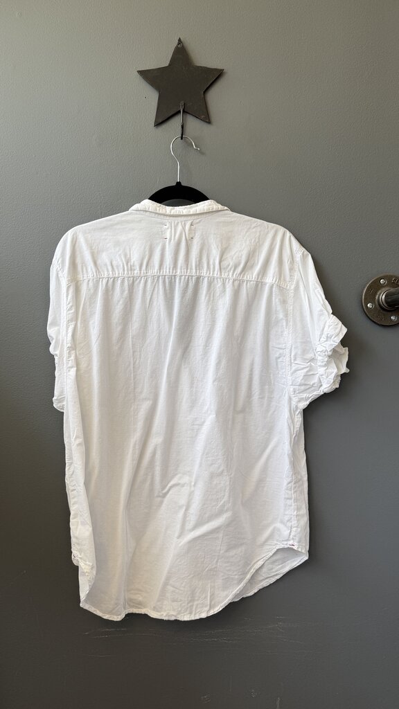 Cotton Short Sleeve Button Up Top
