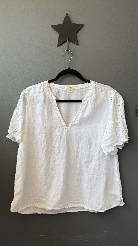 Linen Cotton Lace Sleeve Top