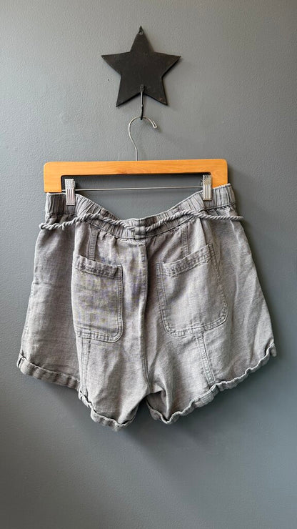 Linen Blend Drawstring Shorts