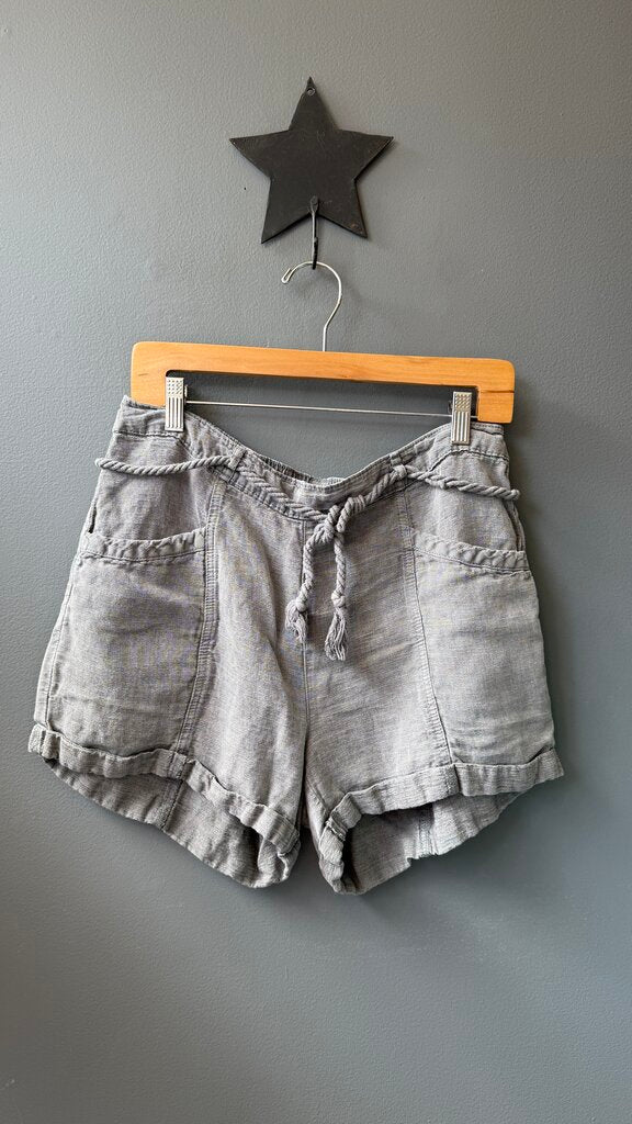 Linen Blend Drawstring Shorts