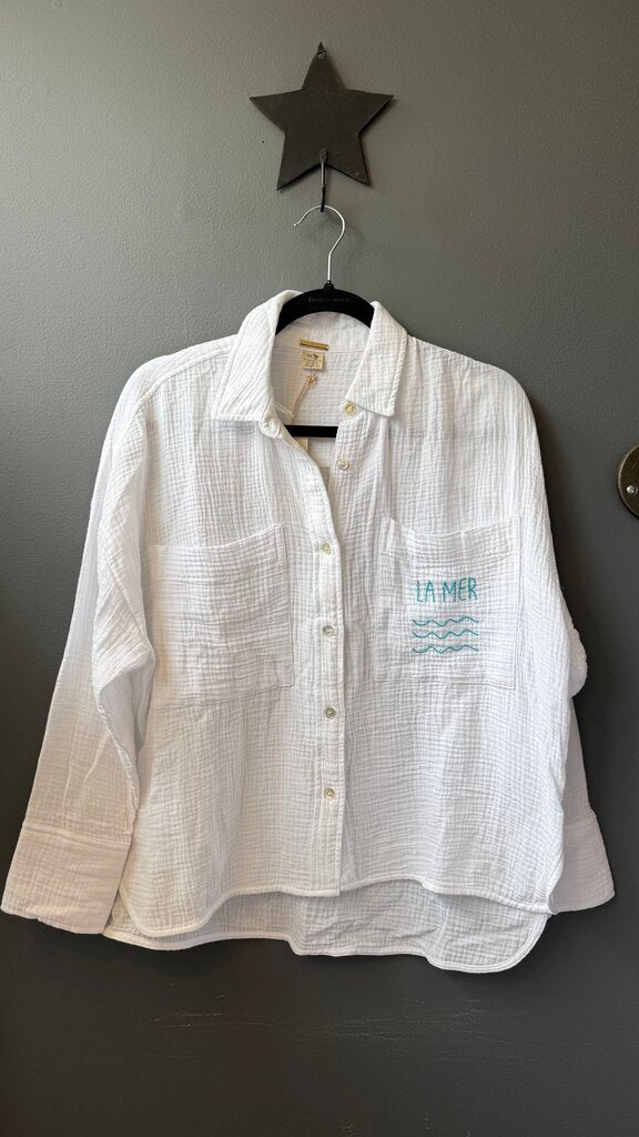 La Mer Cotton Gauze Button Up Shirt