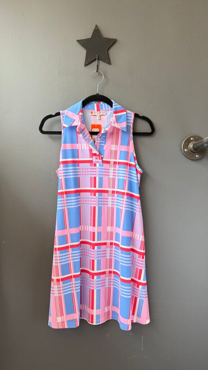 Plaid Swing Polo Dress