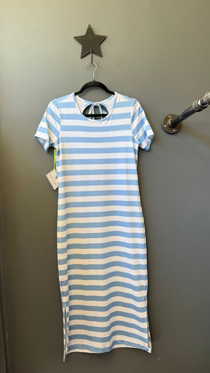 Short Sleeve Stripe Midi Dress