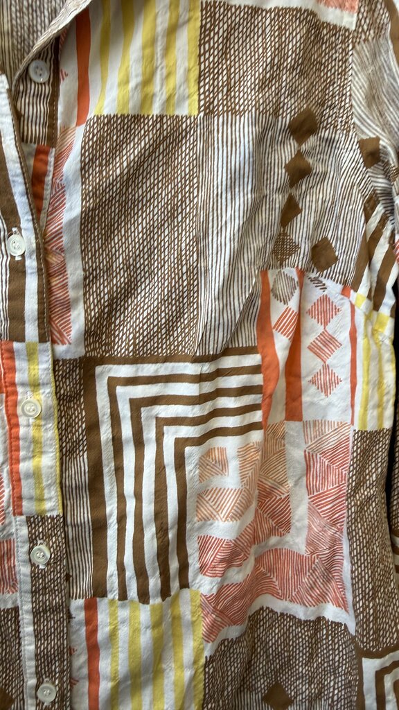 Mixed Print Button Up Shirt