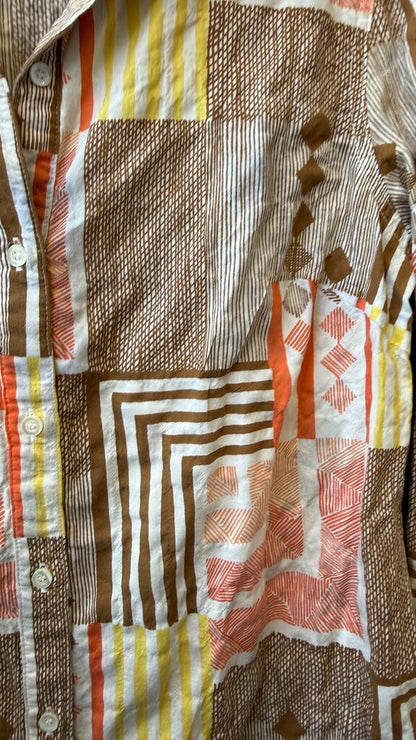 Mixed Print Button Up Shirt