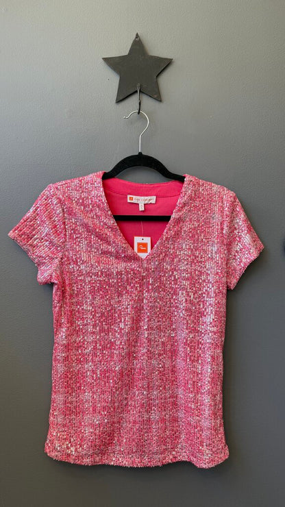Sequin Vneck Top