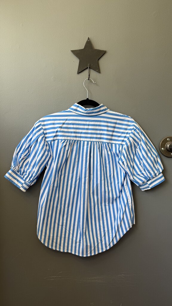 Stripe Popover Short Sleeve Top