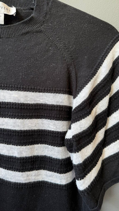 Cotton Linen Stripe Knit Top