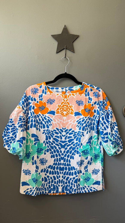Puff Sleeve Cotton Blouse