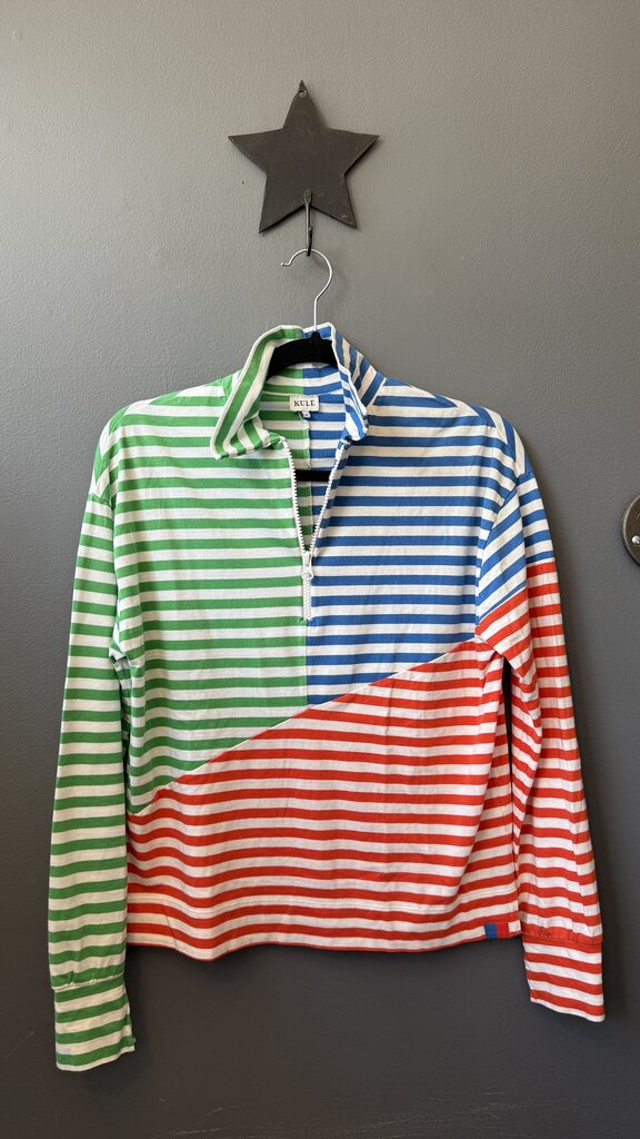 Mixed Stripe 1/4 Zip Pullover