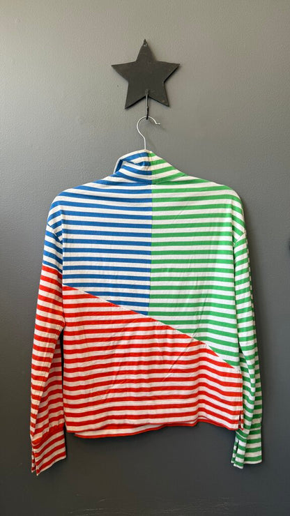 Mixed Stripe 1/4 Zip Pullover