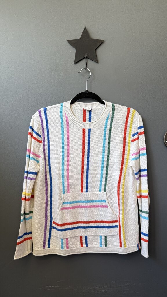 Multi Stripe Waffle Pullover