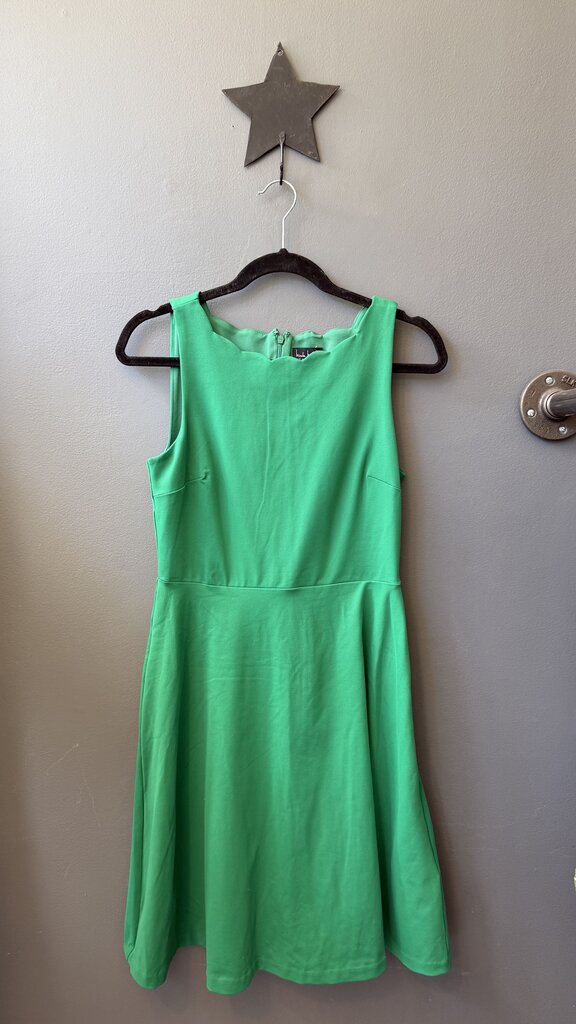 Scallop Trim Fit Flare Dress
