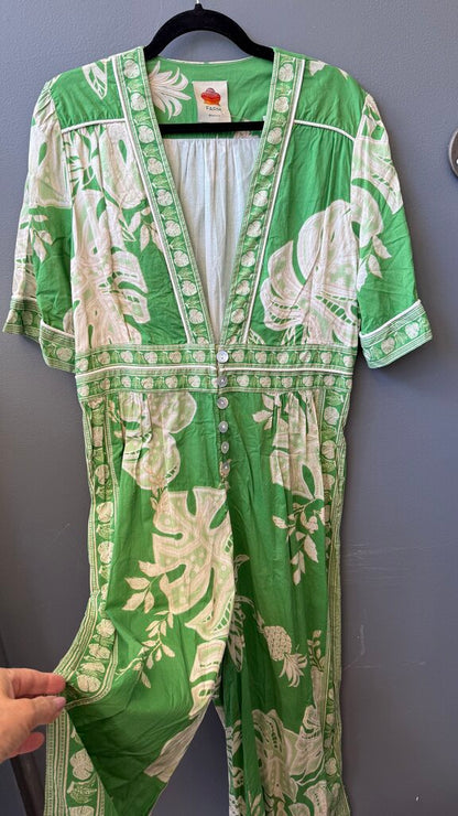Monstera Leaf Wide Leg Jumpsuit