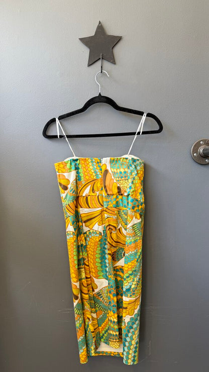 Print Strapless Dress