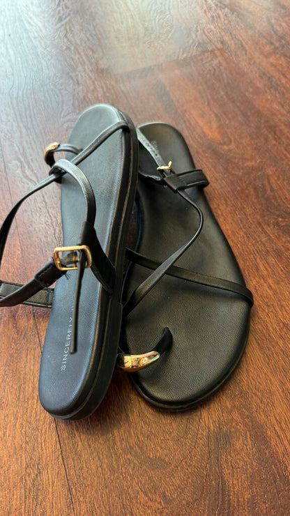 Gold Toe Strappy Sandals