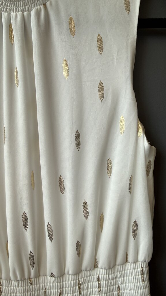 Gold Metallic Smock Detail Maxi Dress