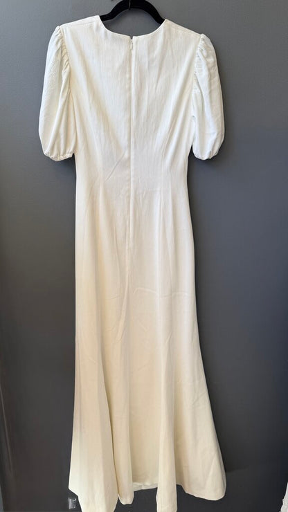 Puff Sleeve Cutout Maxi Gown Dress