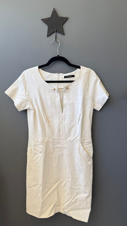 Gold Bar Neck Detail Shift Dress