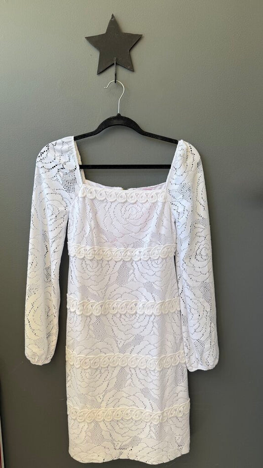 Lace Square Neck Shift Dress