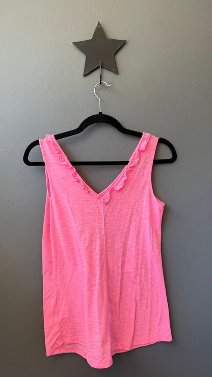 Ruffle Neck Vneck Tank Top