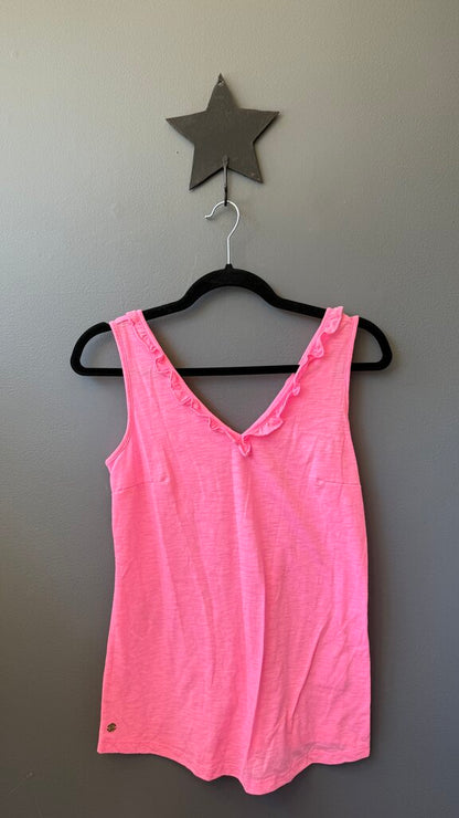 Ruffle Neck Vneck Tank Top
