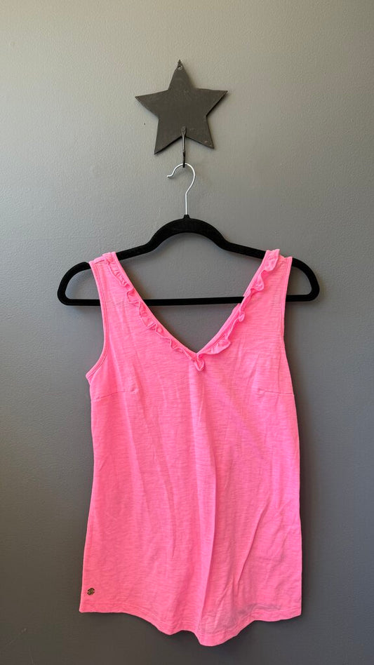 Ruffle Neck Vneck Tank Top