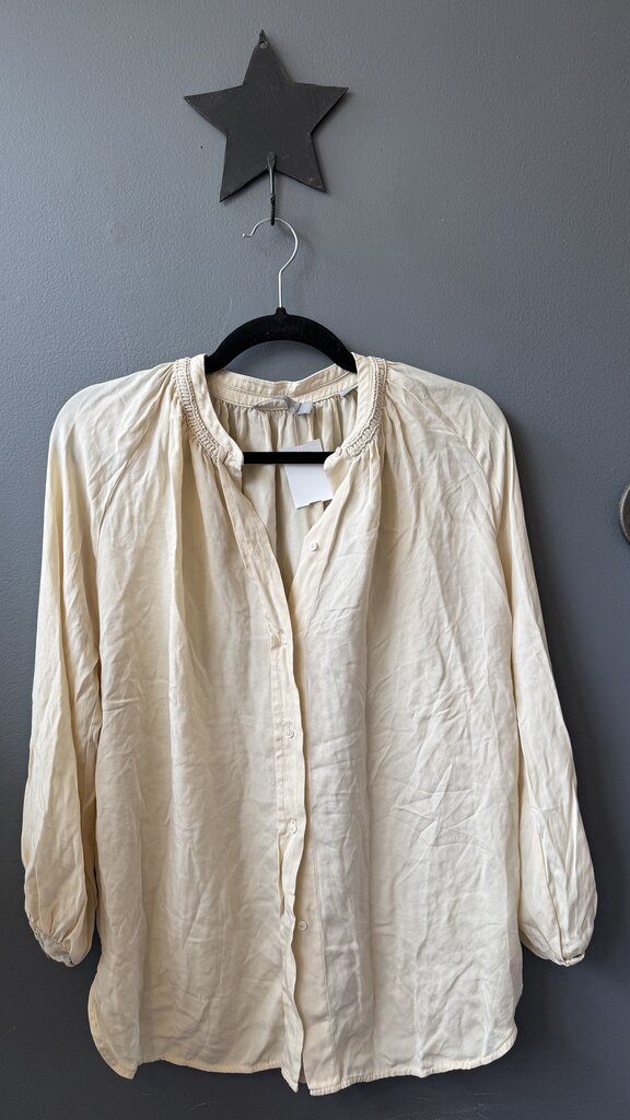 Silk Balloon Sleeve Blouse