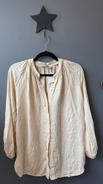 Silk Balloon Sleeve Blouse