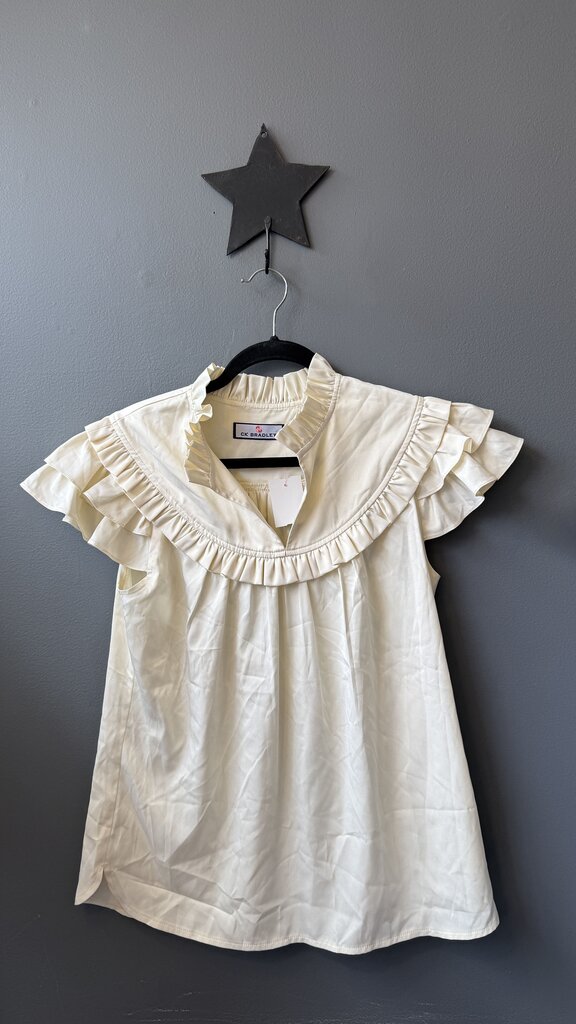 Silla Ruffle Cream Blouse
