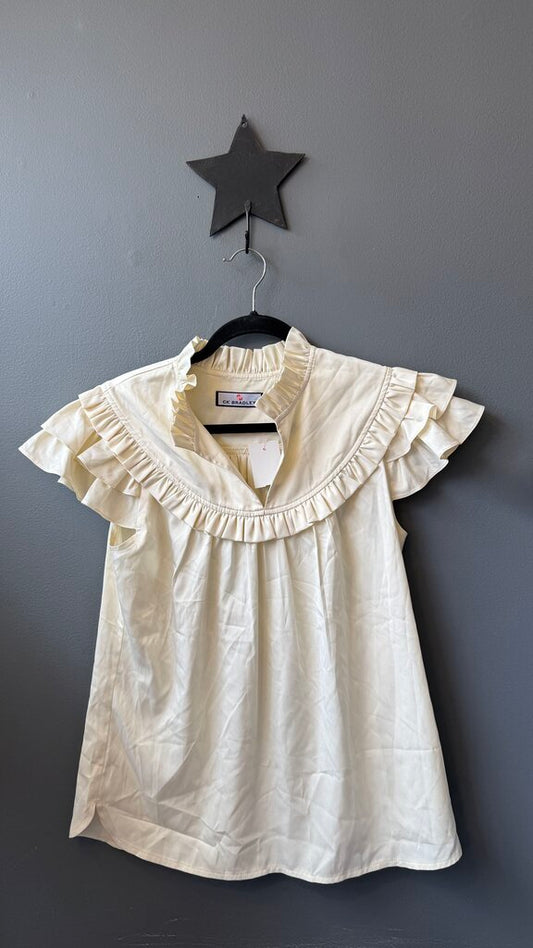 Silla Ruffle Cream Blouse