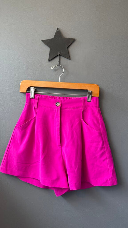 High Rise Magenta Shorts