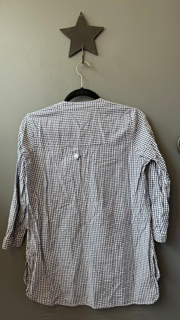 Gingham Popover Tunic Top
