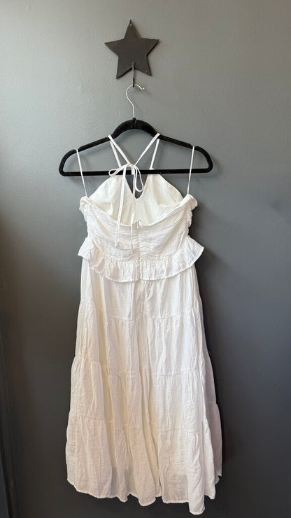 Tiered Halter Midi Dress