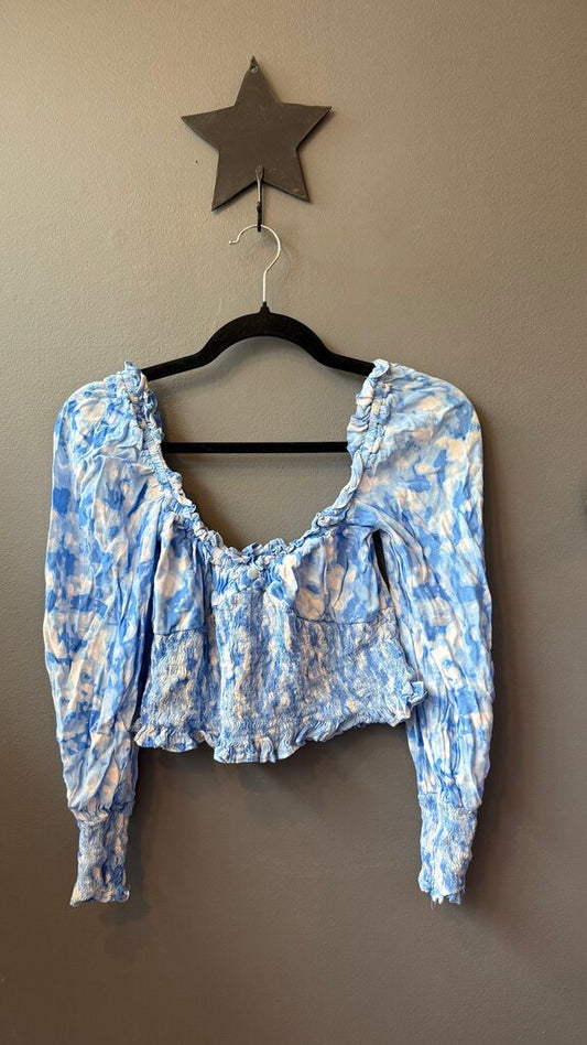 Smocked Longsleeve Crop Top