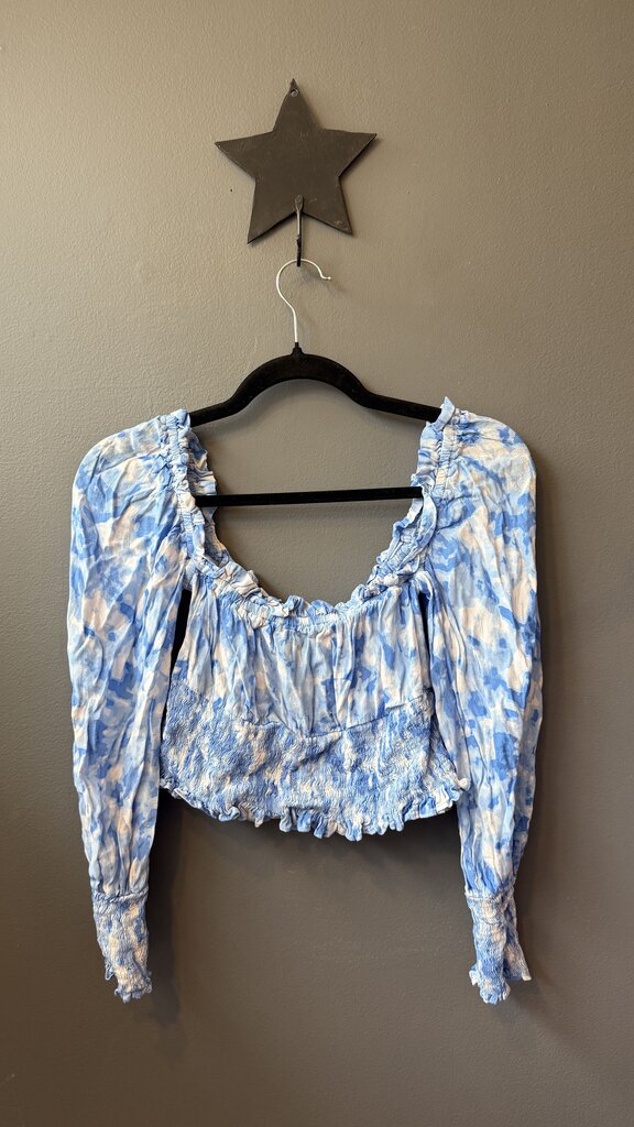 Smocked Longsleeve Crop Top
