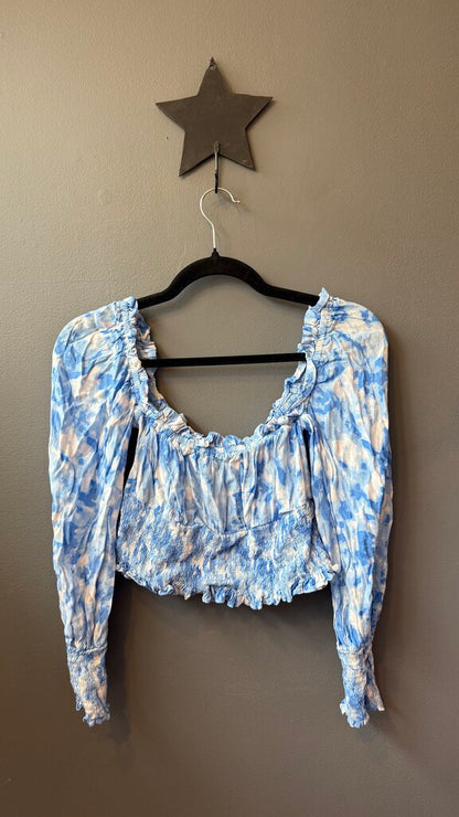 Smocked Longsleeve Crop Top