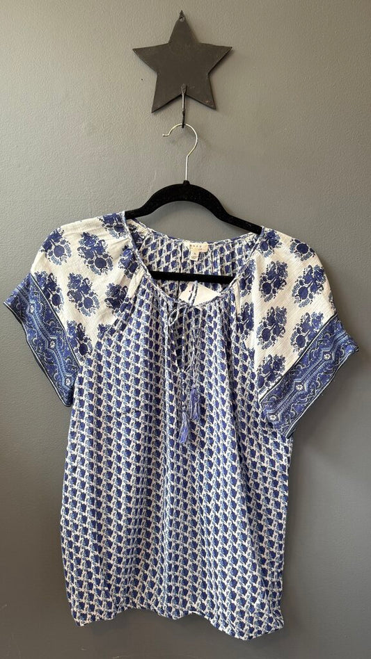 Block Print Tassel Blouse