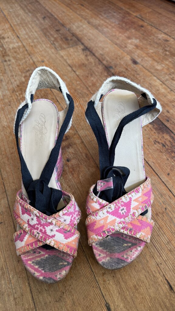 Printed Espadrille Wedges