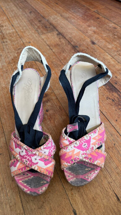 Printed Espadrille Wedges