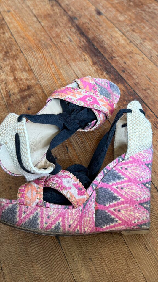 Printed Espadrille Wedges