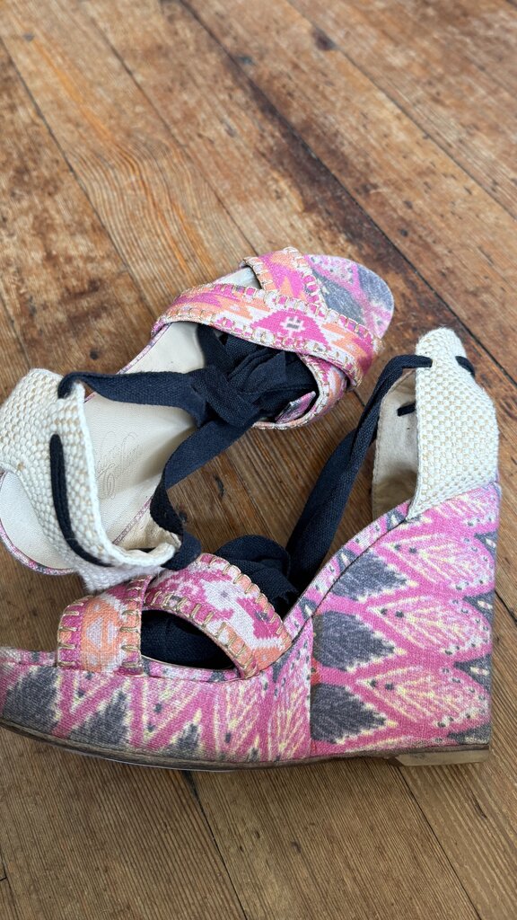 Printed Espadrille Wedges