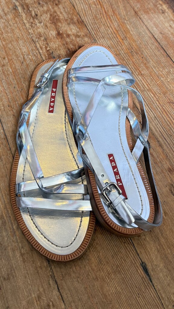 Silver Strappy Sandals