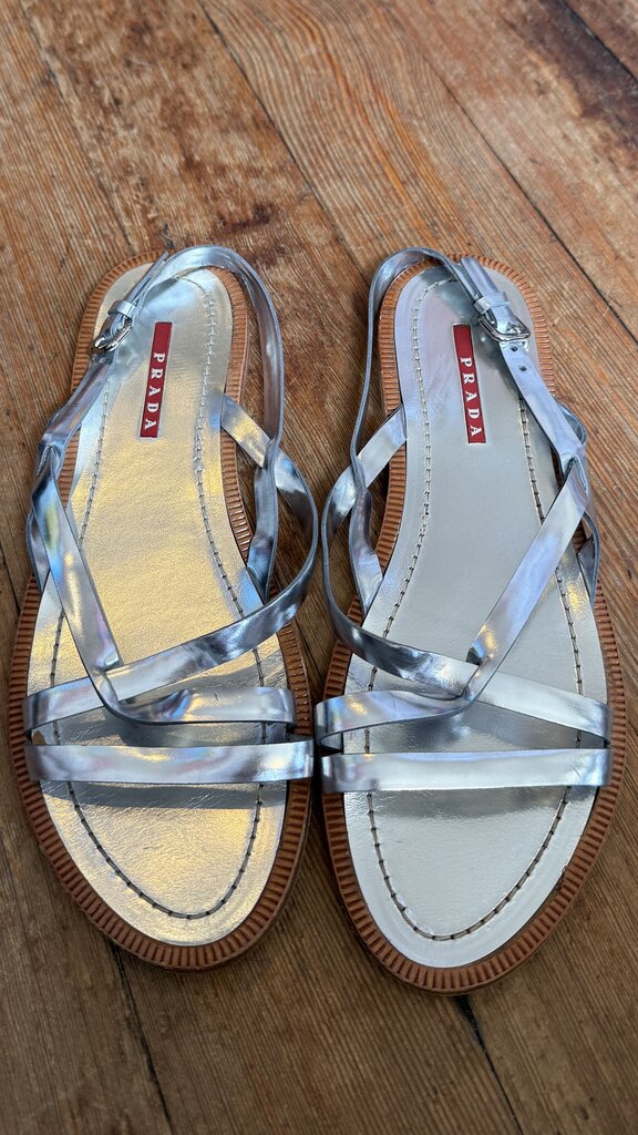 Silver Strappy Sandals