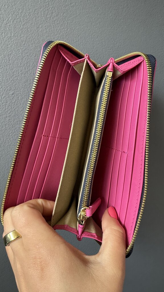 Pink Leather Zippy Wallet