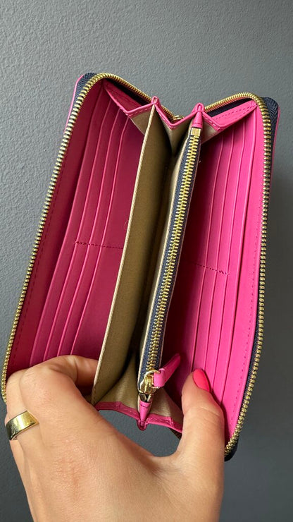 Pink Leather Zippy Wallet