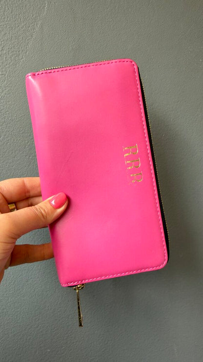 Pink Leather Zippy Wallet