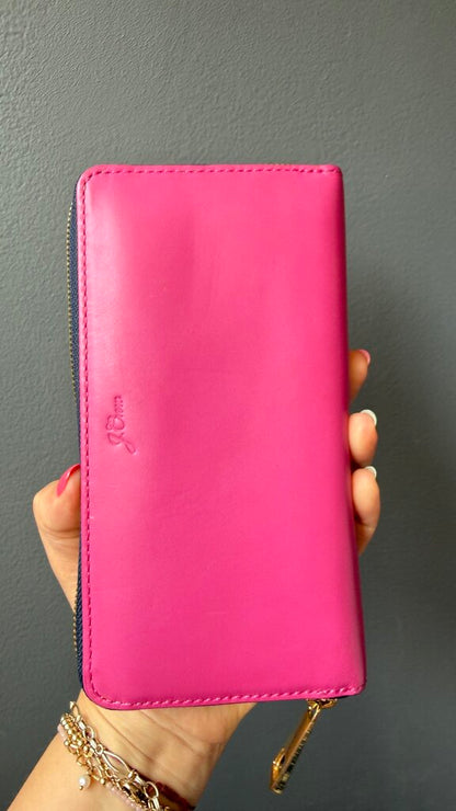 Pink Leather Zippy Wallet