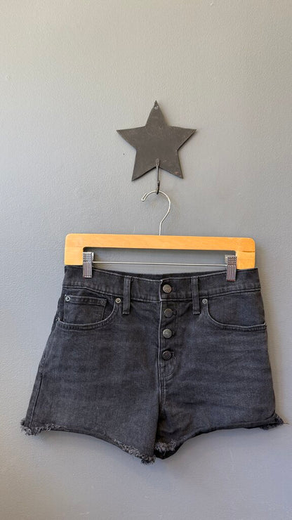 Black Denim Cut Off Shorts