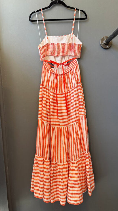 Stripe Cutout Maxi Dress